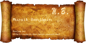 Muzsik Benjámin névjegykártya