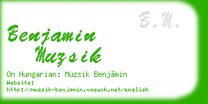 benjamin muzsik business card